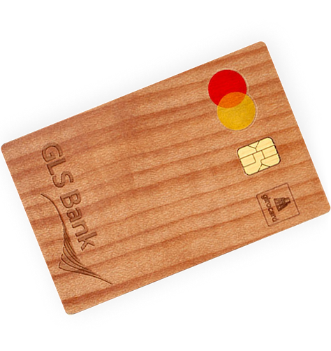 Foto der GLS BankCard aus Holz.