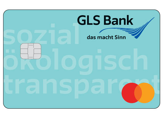 helle blaue Mastercard der GLS Bank