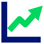 Diagramm Wachstum Icon für Wachstum: Balekndiagramm mit Pfeil nach rechts oben