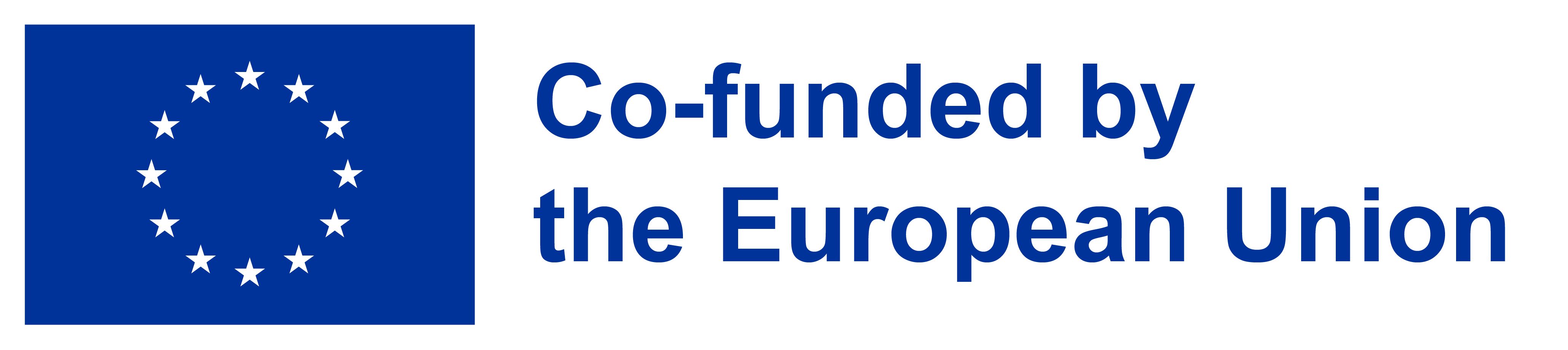 EU Flagge und der Text: Co-funded by the European Union