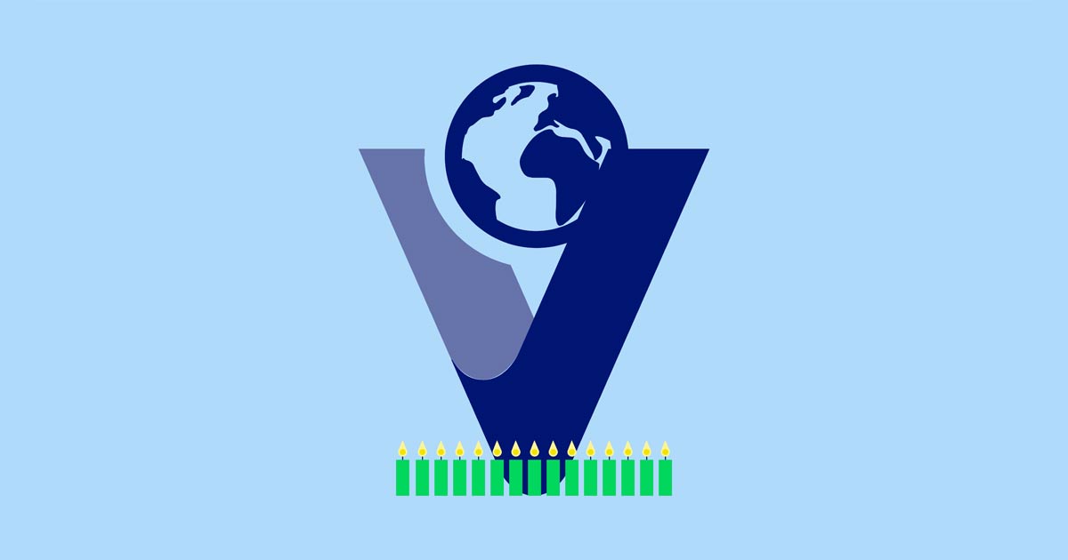 15 Jahre Global Alliance for Banking on Values Logo GABV mit 15 Kerzen zum 15. Geburtstag