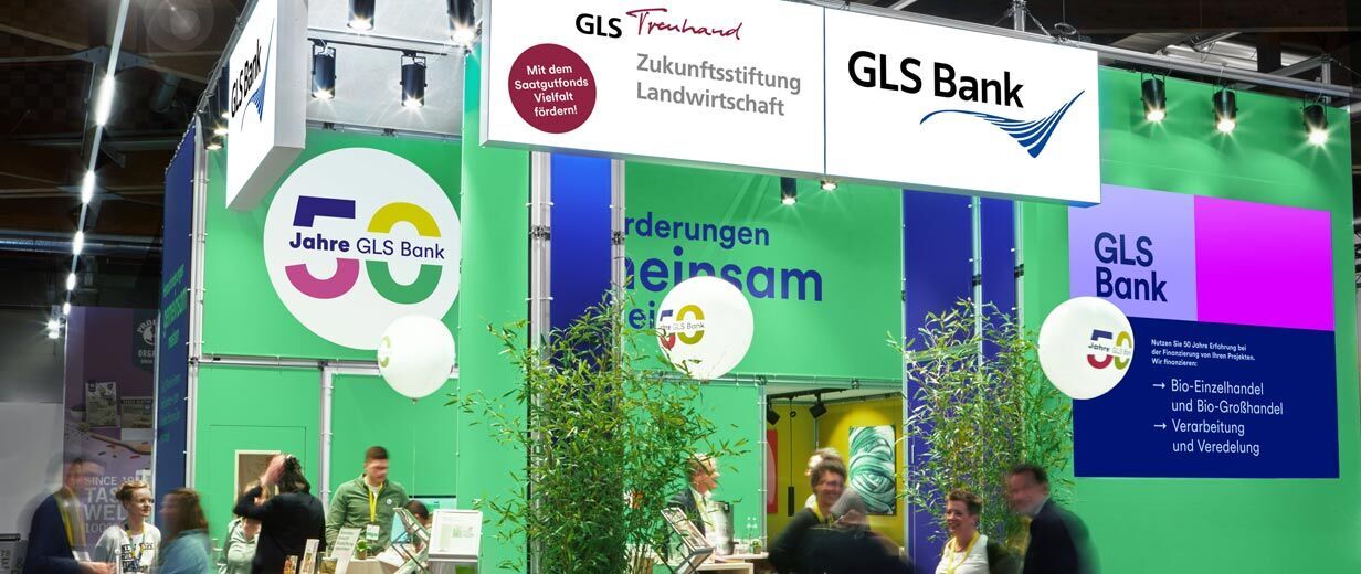 GLS Bank auf der Biofach 2024 - nachhaltige Finanzierung mit nachhaltiger Bank