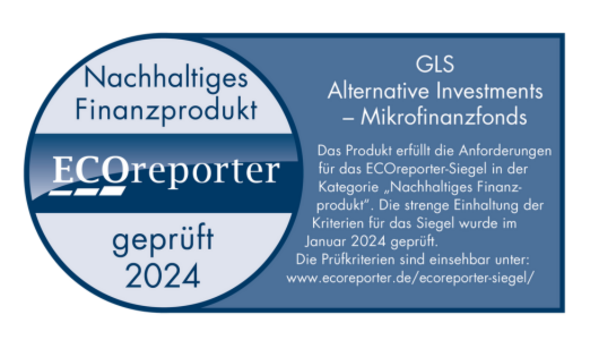 Blaues ECO Siegel für Nachhaltige Finanzprodukte - GLS Alternative Investments Mikrofinanzfonds ausgezeichnet