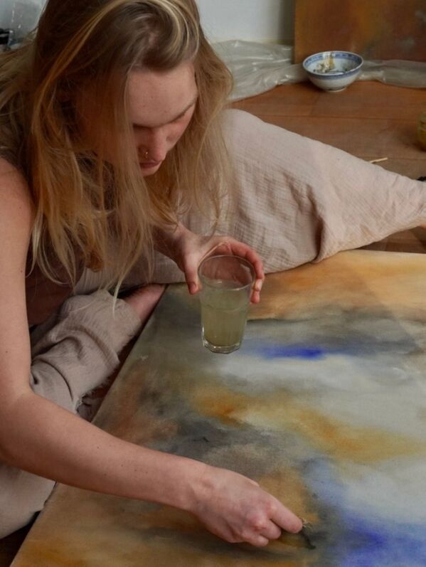 Emilia beim malen  Emilia beim malen