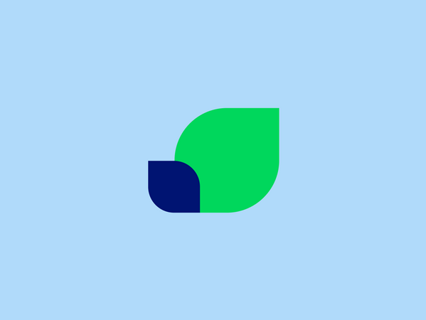 Illustration Nachhaltigkeit Illustration zweier Blätter vor blauem Hintergrund