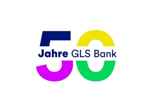 50 Jahre Logo der GLS Bank in bunten Farben.