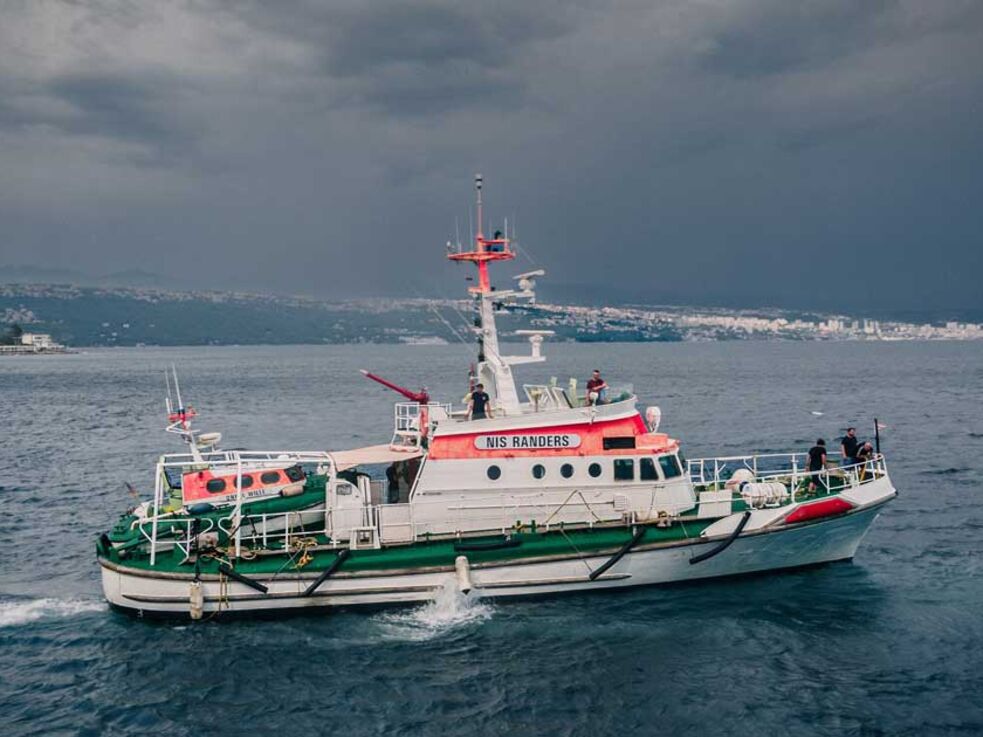 Das Bild zeigt den Rettungskreuzer NIS RANDERS, aus dem die SEA-EYE 5 wird. Foto: Maik Lüdemann