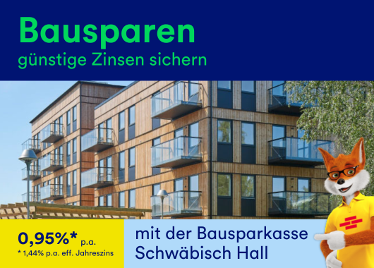 Bausparvertrag mit der Bausparkasse Schwäbisch Hall AG sichern günstige Zinsen für die Zukunft