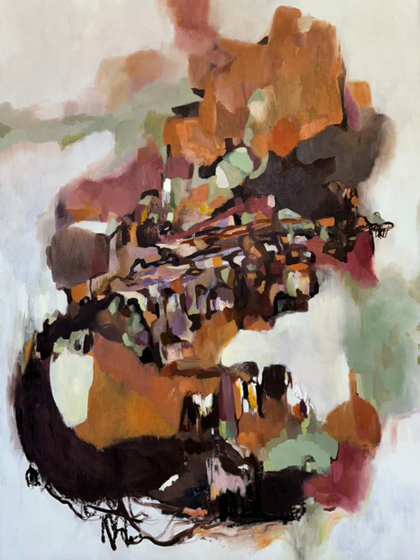 Gemälde "Embodied Voices IV" in Brauntönen