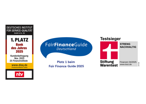 NTV Bank des Jahres, Fair Finance Guide Platz 1, Stiftung Warentest