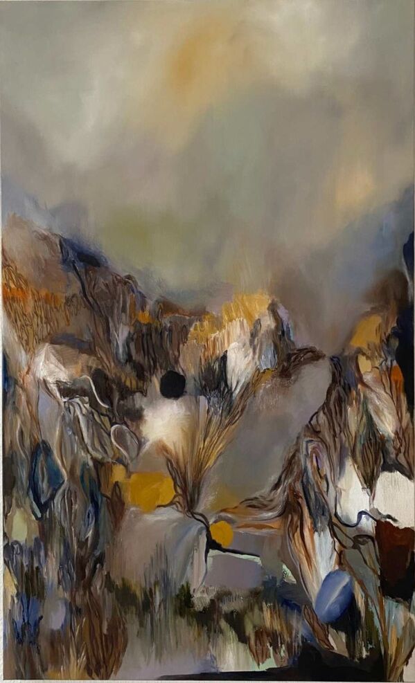 Gemälde "Decide what you do with your own thoughts" in dunklen Farbtönen Gemälde "Decide what you do with your own thoughts" in dunklen Farbtönen