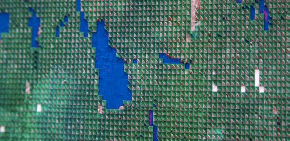 Kunstwerk in grün und blau